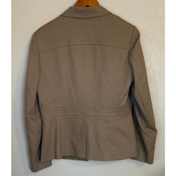 Talbots Blazer Women 10 Tan Wool Spandex Business Office Workwear Preppy Lined - Picture 5 of 7